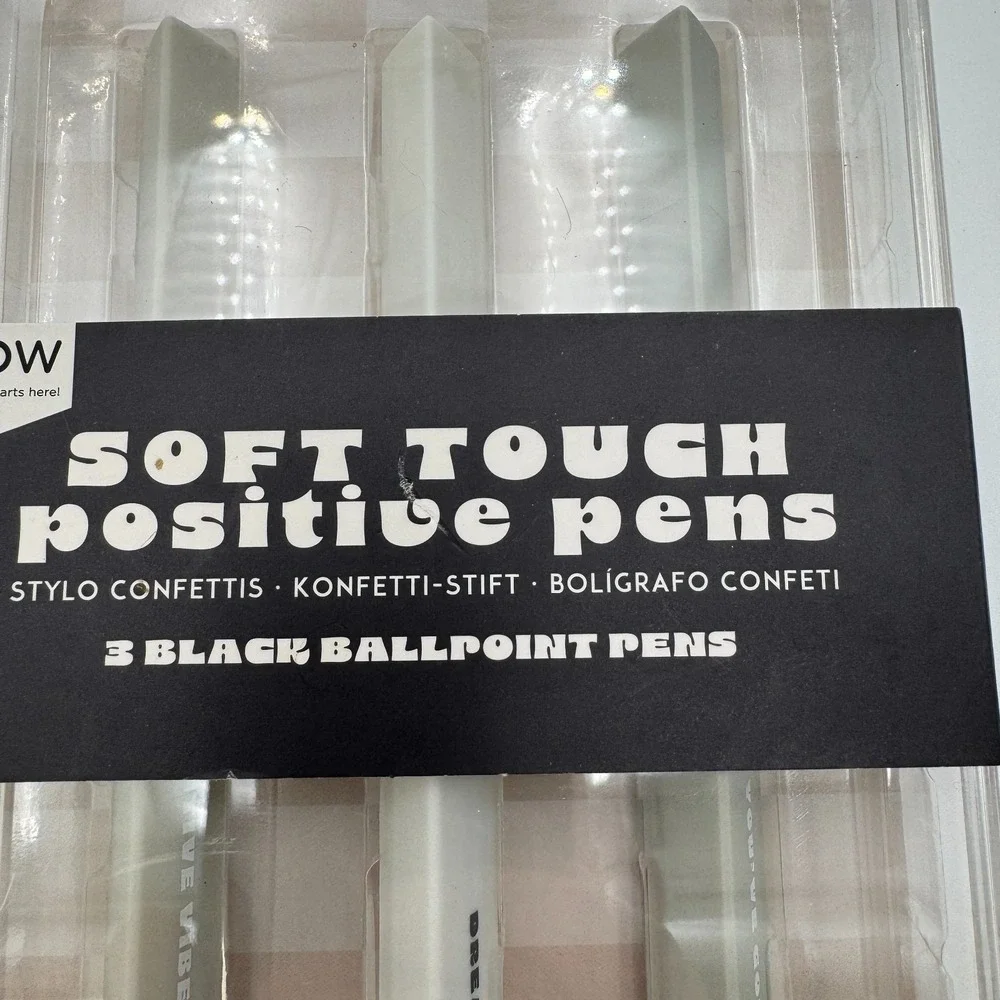NPW Soft Touch Positive Pens 3 Pack‎ Black Ink Ballpoint Motivational